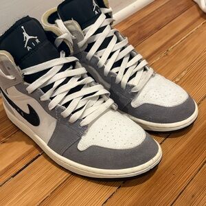 Jordan Men's Black, Gray, and White High-Top Sneakers